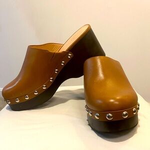 J Crew Studded leather clogs